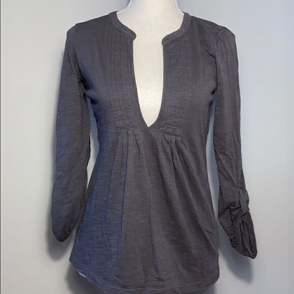 Ann Taylor Loft Cotton Dark Grey Top - Picture 1 of 7